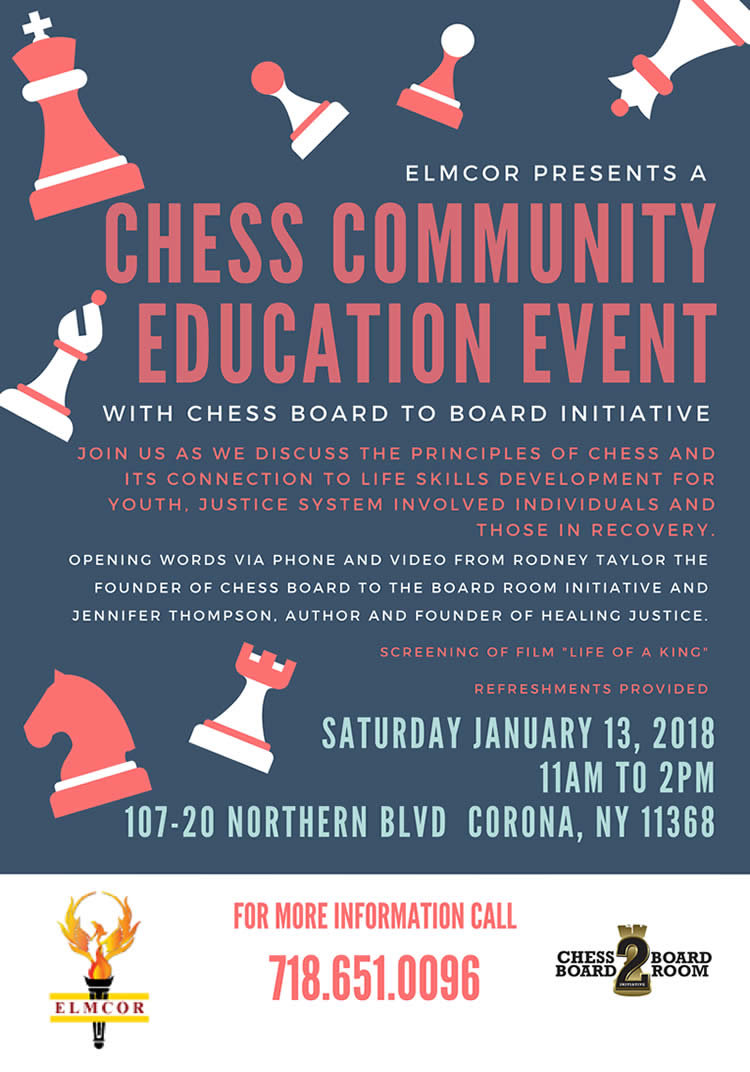 Chess Community Education Event at Elmcor Youth and Adult Activities