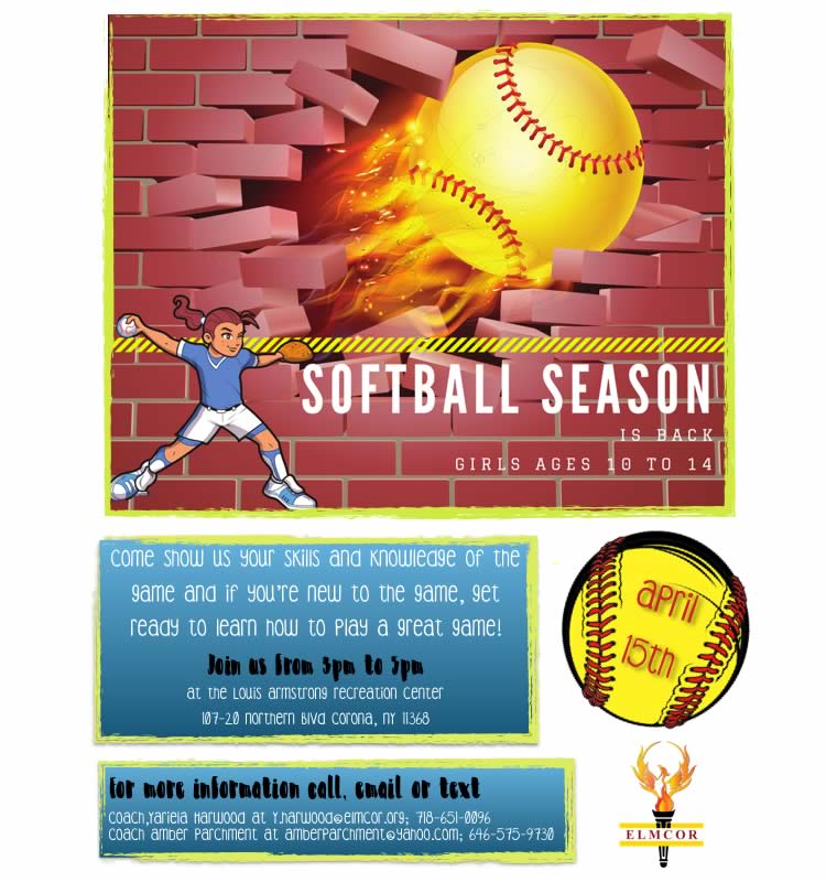 Softball Season 2017 at Elmcor Youth and Adult Activity in Queens New York