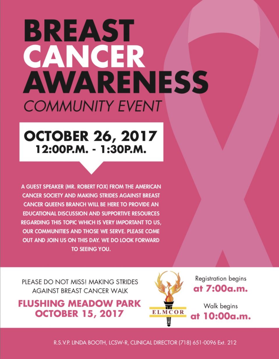 Breast Cancer Awareness at Elmcor, Corona Queens, New York