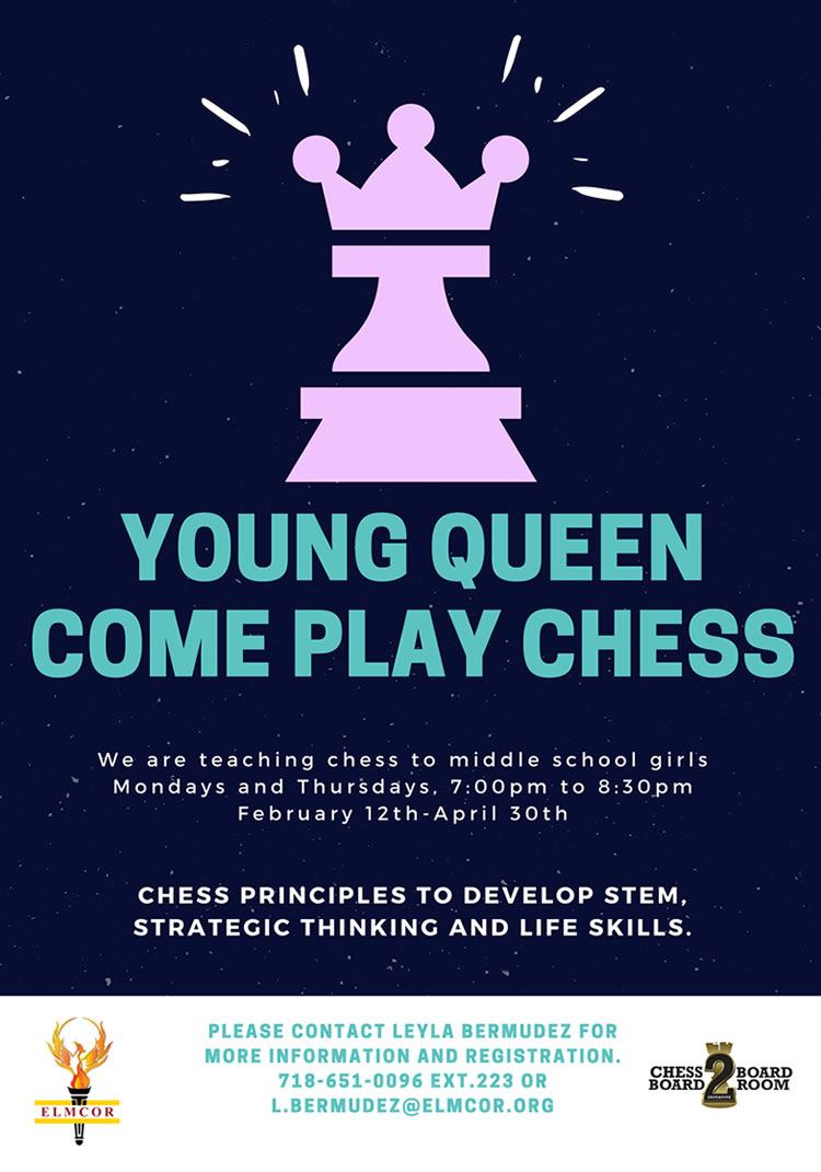 Young Queen Come Play Chess at Elmcor.org in Corona Queens NY