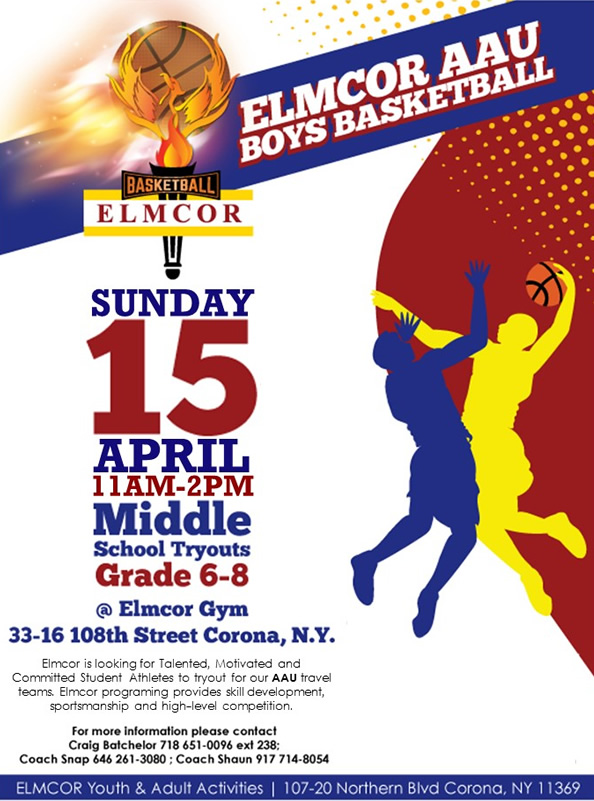 Elmcors AAU Boys Basketball Tryouts April 2018