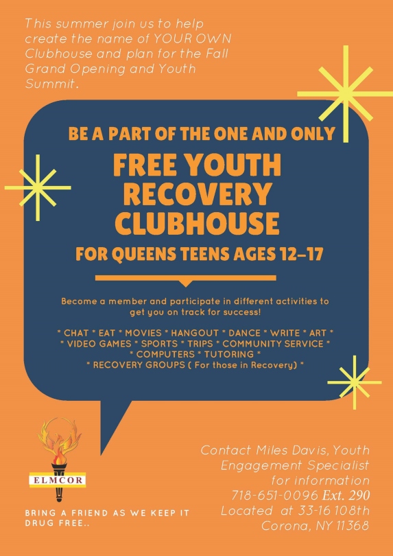 Elmcor's Free Youth Recovery Clubhouse event